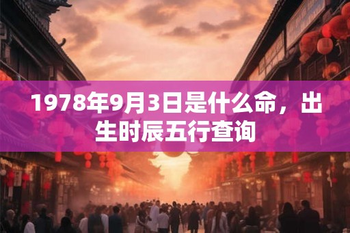 1978年9月3日是什么命，出生时辰五行查询