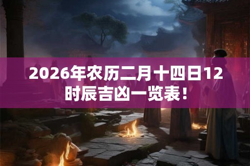 2026年农历二月十四日12时辰吉凶一览表！