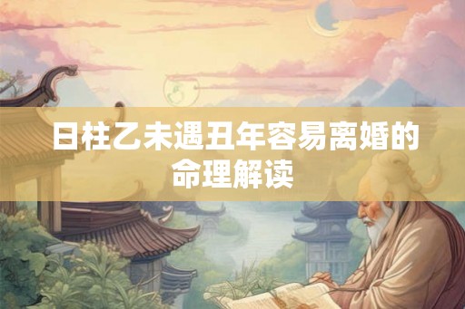 日柱乙未遇丑年容易离婚的命理解读