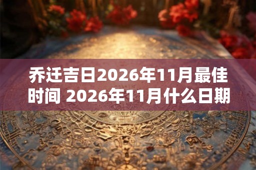 乔迁吉日2026年11月最佳时间 2026年11月什么日期是乔迁吉日最佳时间