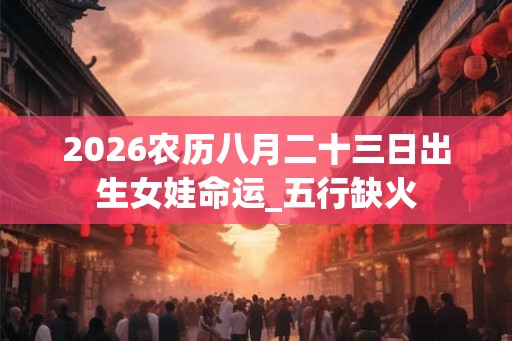 2026农历八月二十三日出生女娃命运_五行缺火