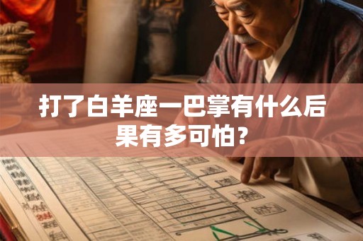打了白羊座一巴掌有什么后果有多可怕？