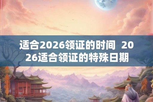 适合2026领证的时间 2026适合领证的特殊日期 适合2026领证的时间 2026适合领证的特殊日期