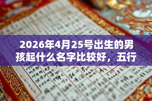 2026年4月25号出生的男孩起什么名字比较好，五行属什么
