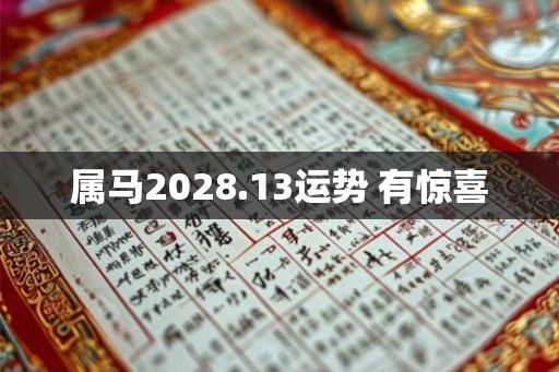 属马2028.13运势 有惊喜