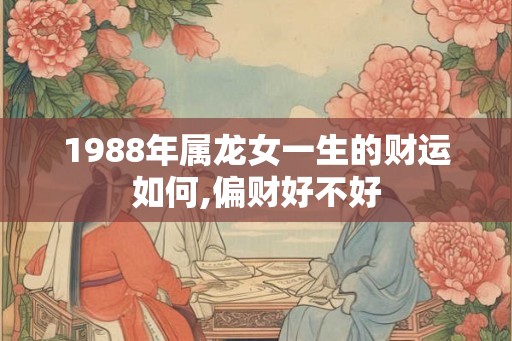 1988年属龙女一生的财运如何,偏财好不好