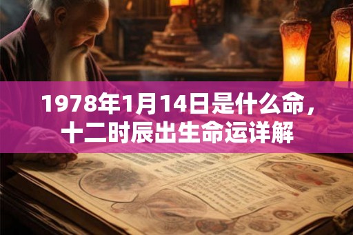 1978年1月14日是什么命，十二时辰出生命运详解