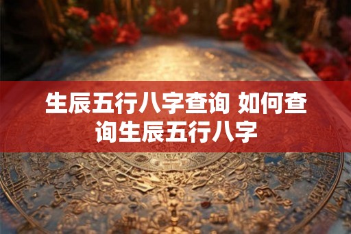 生辰五行八字查询 如何查询生辰五行八字 生辰五行八字查询 如何查询生辰五行八字