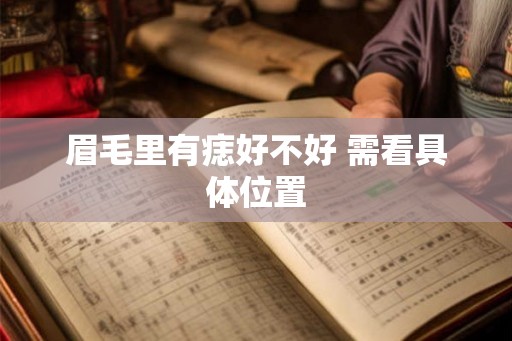 眉毛里有痣好不好 需看具体位置