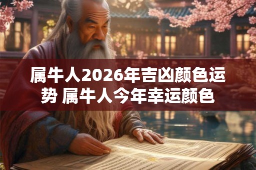 属牛人2026年吉凶颜色运势 属牛人今年幸运颜色 属牛人2026年吉凶颜色运势 属牛人今年幸运颜色