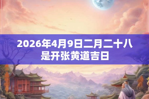 2026年4月9日二月二十八是开张黄道吉日