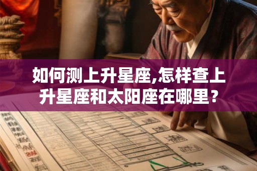 如何测上升星座,怎样查上升星座和太阳座在哪里？