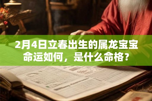2月4日立春出生的属龙宝宝命运如何,是什么命格? 2月4日立春出生的属龙宝宝命运如何,是什么命格?