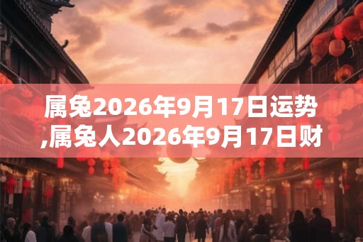 属兔2026年9月17日运势,属兔人2026年9月17日财运,生肖兔2026年9月17日运势 属兔2026年9月17日运势,属兔人2026年9月17日财运,生肖兔2026年9月17日运势