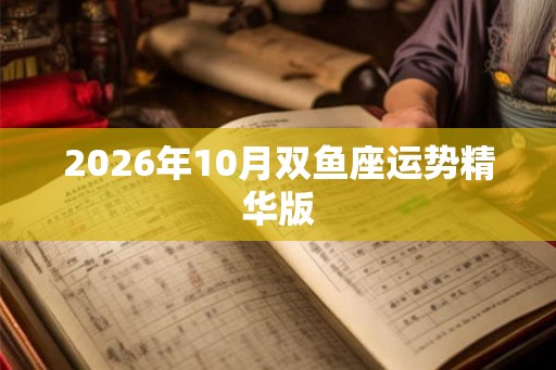 2026年10月双鱼座运势精华版