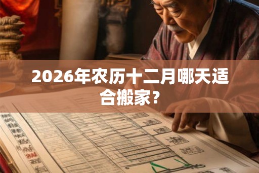 2026年农历十二月哪天适合搬家？