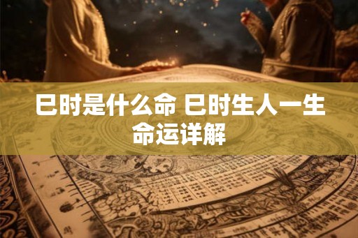 巳时是什么命 巳时生人一生命运详解