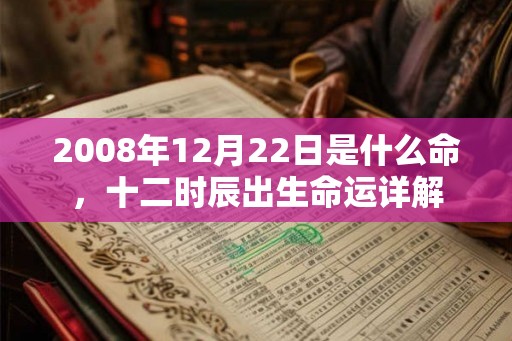 2008年12月22日是什么命，十二时辰出生命运详解