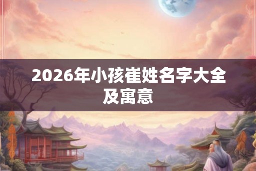 2026年小孩崔姓名字大全及寓意