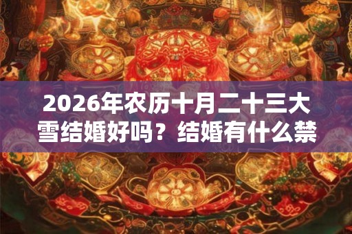 2026年农历十月二十三大雪结婚好吗？结婚有什么禁忌？