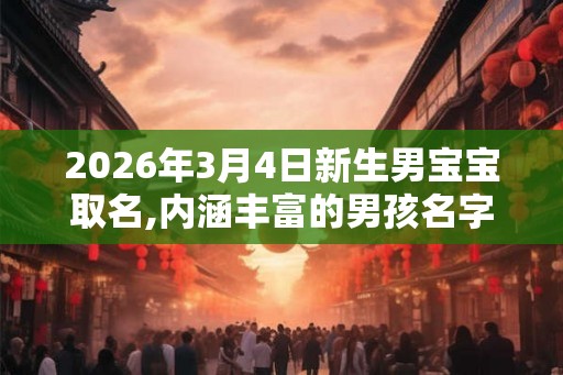 2026年3月4日新生男宝宝取名,内涵丰富的男孩名字