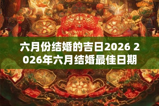 六月份结婚的吉日2026 2026年六月结婚最佳日期 六月份结婚的吉日2026 2026年六月结婚最佳日期