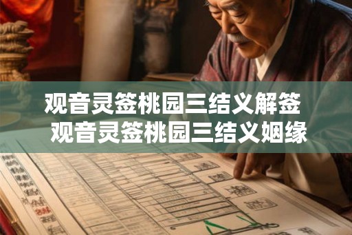 观音灵签桃园三结义解签 观音灵签桃园三结义姻缘 观音灵签桃园三结义解签 观音灵签桃园三结义姻缘