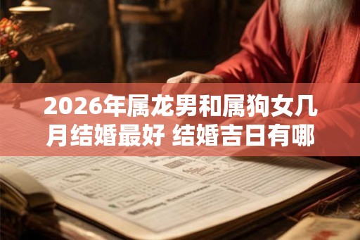 2026年属龙男和属狗女几月结婚最好 结婚吉日有哪些