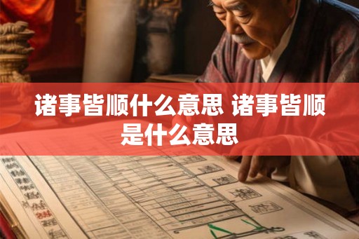 诸事皆顺什么意思 诸事皆顺是什么意思