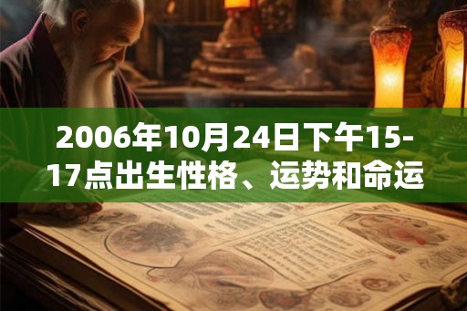 2006年10月24日下午15-17点出生性格、运势和命运