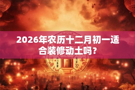 2026年农历十二月初一适合装修动土吗? 2026年农历十二月初一适合装修动土吗?