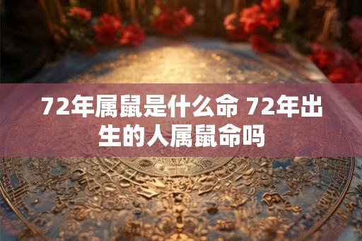 72年属鼠是什么命 72年出生的人属鼠命吗 72年属鼠是什么命 72年出生的人属鼠命吗