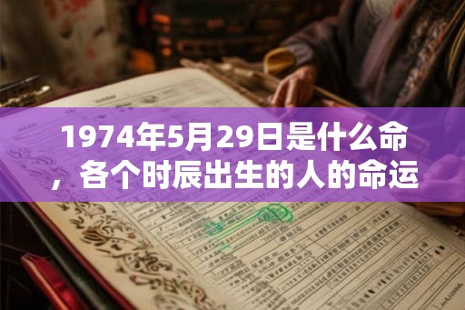 1974年5月29日是什么命，各个时辰出生的人的命运