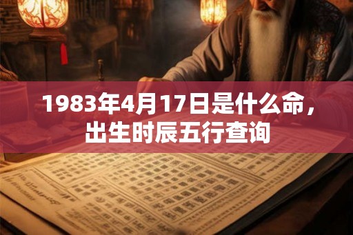 1983年4月17日是什么命，出生时辰五行查询