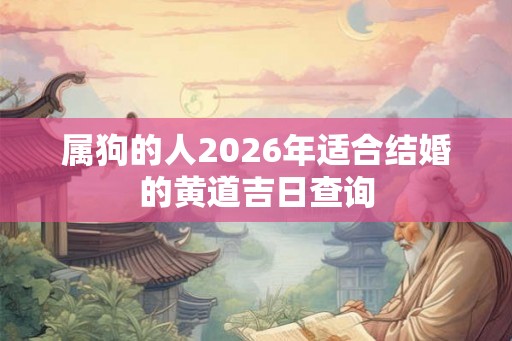 属狗的人2026年适合结婚的黄道吉日查询