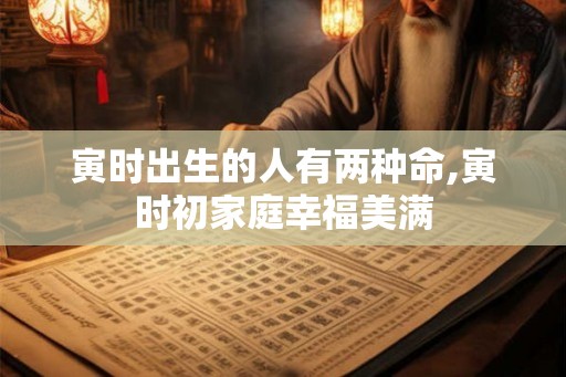 寅时出生的人有两种命,寅时初家庭幸福美满