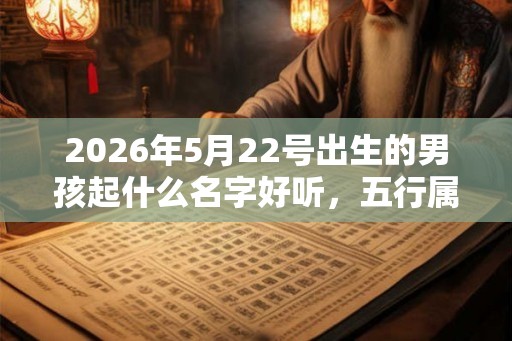 2026年5月22号出生的男孩起什么名字好听，五行属什么