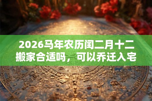 2026马年农历闰二月十二搬家合适吗，可以乔迁入宅吗？