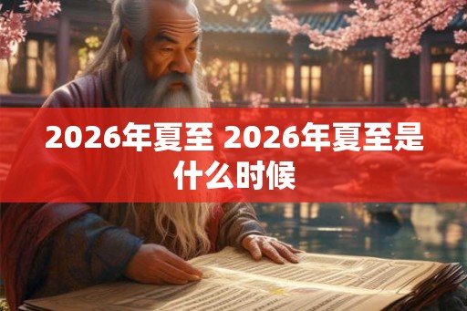 2026年夏至 2026年夏至是什么时候