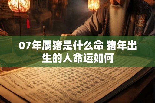 07年属猪是什么命 猪年出生的人命运如何