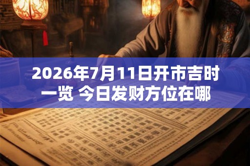 2026年7月11日开市吉时一览 今日发财方位在哪