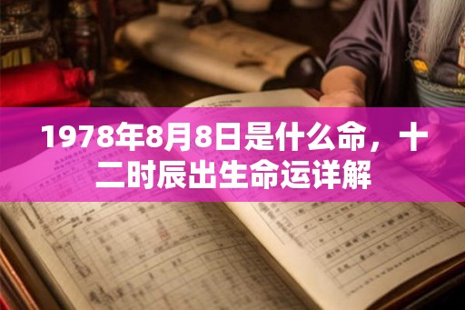 1978年8月8日是什么命，十二时辰出生命运详解