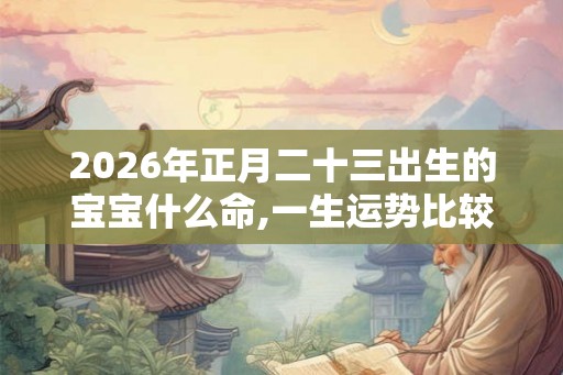 2026年正月二十三出生的宝宝什么命,一生运势比较平淡