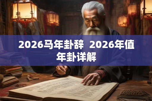2026马年卦辞  2026年值年卦详解