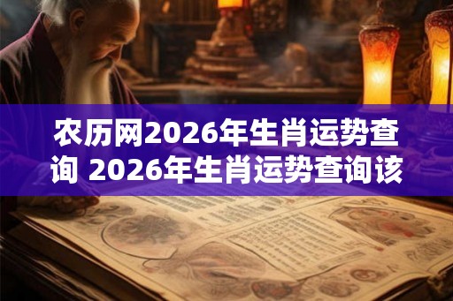 农历网2026年生肖运势查询 2026年生肖运势查询该怎么办