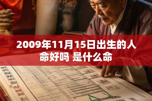 2009年11月15日出生的人命好吗 是什么命