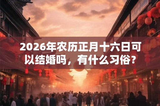 2026年农历正月十六日可以结婚吗，有什么习俗？
