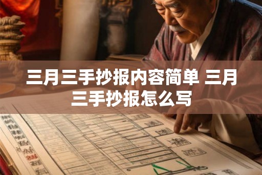三月三手抄报内容简单 三月三手抄报怎么写