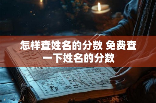 怎样查姓名的分数 免费查一下姓名的分数