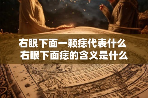 右眼下面一颗痣代表什么 右眼下面痣的含义是什么 右眼下面一颗痣代表什么 右眼下面痣的含义是什么